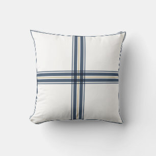 Pretty Blue White Plaid Farmhouse Country Stylish Cushion