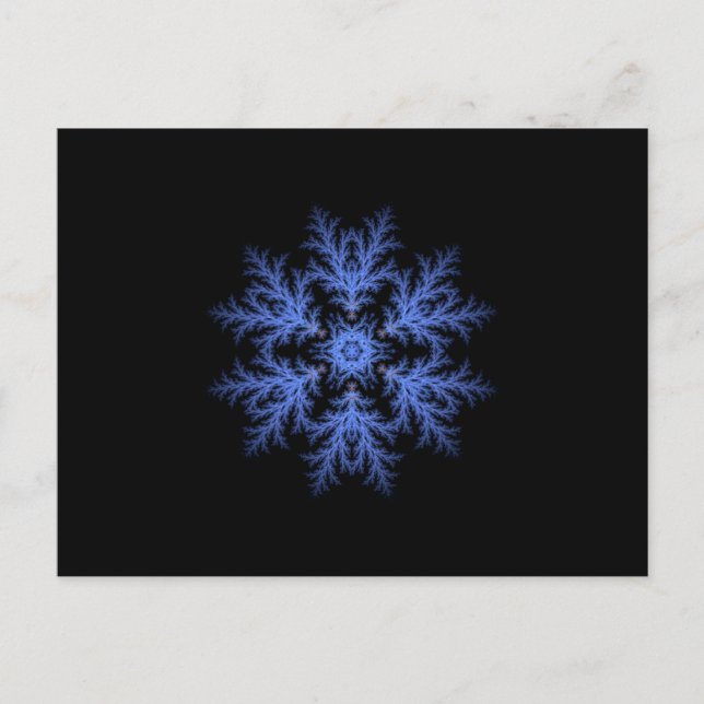 Pretty blue winter snowflake postcard (Front)
