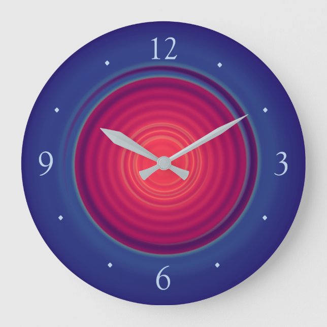 Pretty Blue with Rose Red Centre>Wall Clocks (Front)