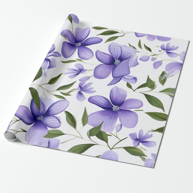 Pretty Blue Wrapping Paper (Unrolled)