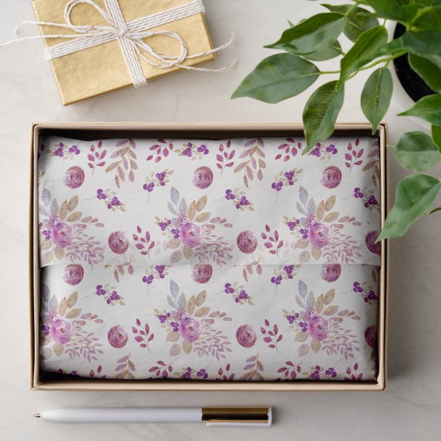 Pretty blueberry pattern Purple cabinet decoupage Tissue Paper (Gift)