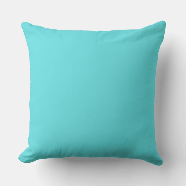 Pretty Bluish Stylish Turquoise Robin's Egg Blue Cushion (Front)