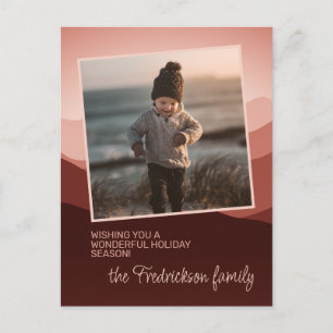 Pretty Blush Coral Pink Abstract Seasons Greetings Postcard