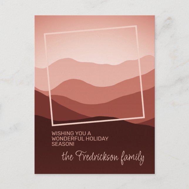 Pretty Blush Coral Pink Abstract Seasons Greetings Postcard (Front)