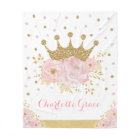 Pretty Blush Floral Royal Princess Gold Crown Girl