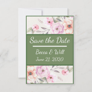 Pretty Blush Flowers Save The Date