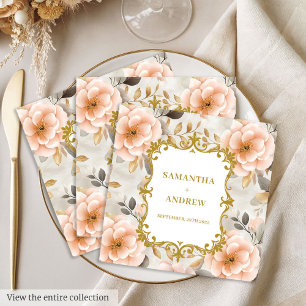 Pretty Blush Gold Wedding Paper Napkins