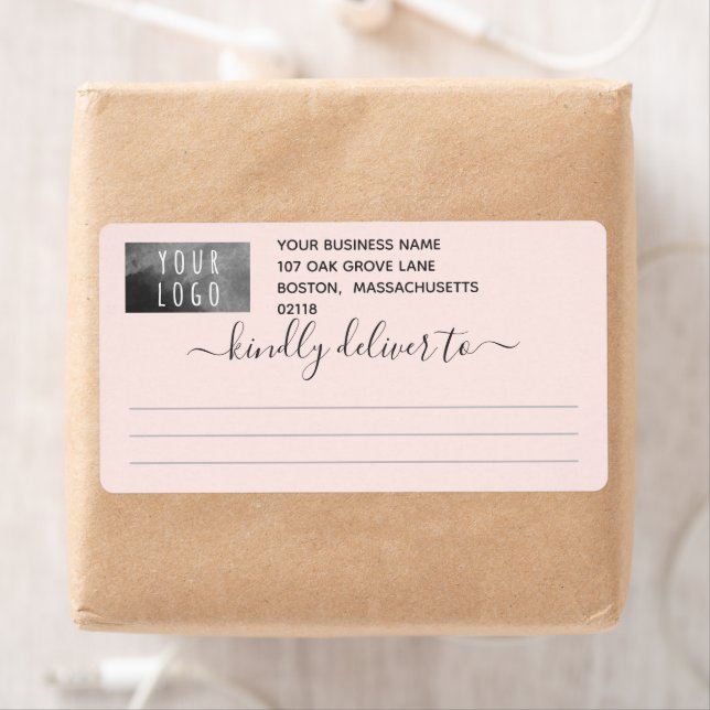 Pretty Blush Grey Kindly Deliver To Logo Shipping (Insitu)