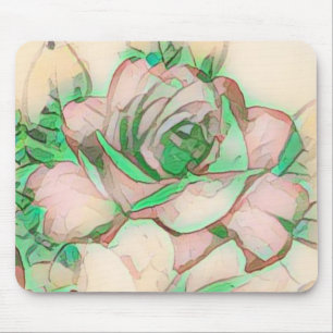 Pretty Blush Mint Light And Airy Modern Artistic Mouse Pad