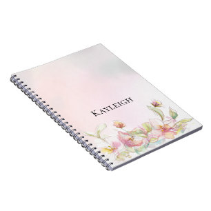 Pretty Blush Pink Floral Notebook