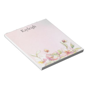 Pretty Blush Pink Floral   Notepad