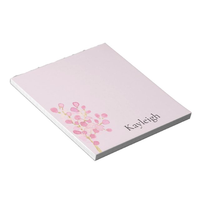 Pretty Blush Pink Flowers  Notepad (Angled)