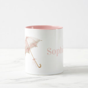 Pretty Blush Pink Frilly Girly Umbrella Mug