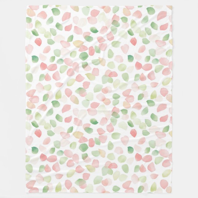 Pretty Blush Pink Mint Flower Petals   Fleece Blanket (Front)