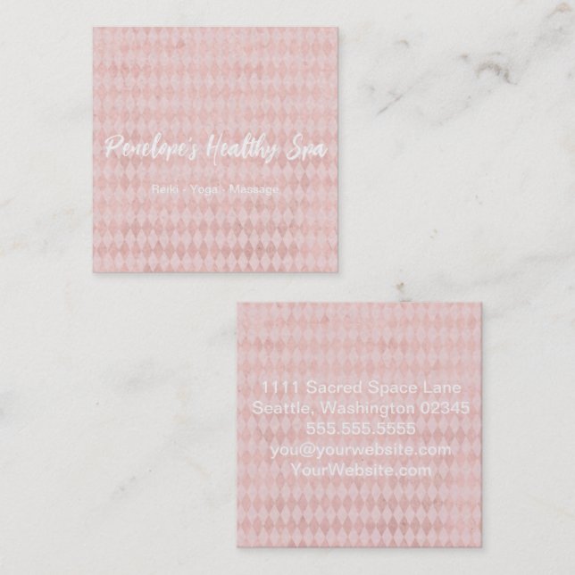 Pretty Blush Pink Square Business Card (Front/Back)