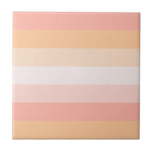 Pretty blush pink stipes ceramic tile