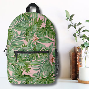 Pretty Blush Pink Tropical Girls Printed Backpack