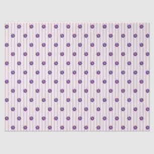 Pretty Blush & Violet Stripes & Purple Flowers Tissue Paper