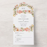 Pretty bohemian floral garden wedding