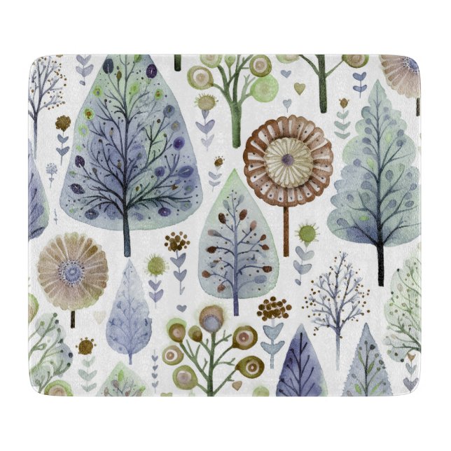 Pretty Bohemian Tree Festive Christmas Vibes  Cutting Board (Front)