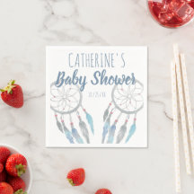 Pretty Boho Blue Dreamcatcher Baby Shower
