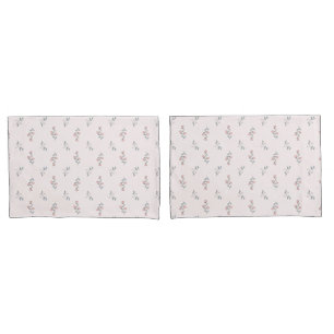 Pretty Boho Blush Pink Floral Pattern on Pink Pillowcase