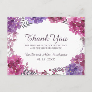 Pretty Boho Botanical Thank You Photo Postcard