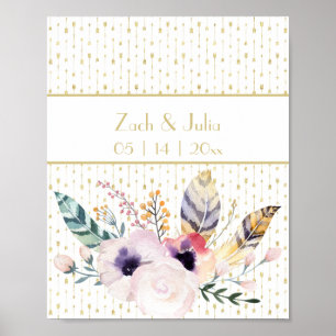 Pretty Boho Bouquet  Wedding Sign Print