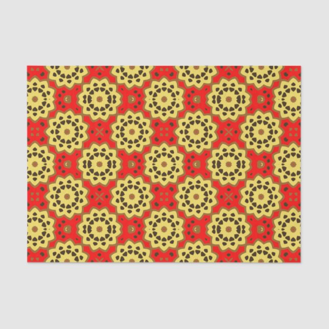 Pretty Boho Chic Mosaic Geometric Pattern Tissue Paper (Front)