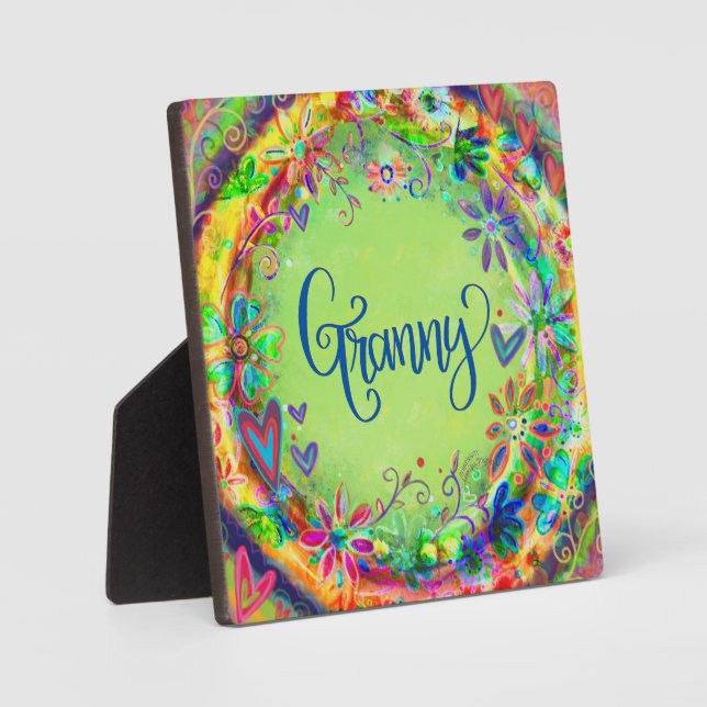 Pretty Boho Floral Granny Inspirivity Plaque (Front)