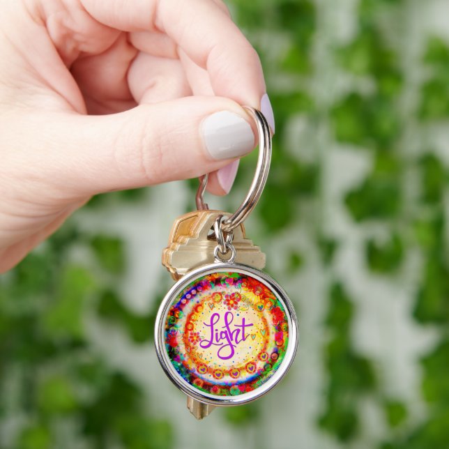 Pretty Boho Floral Inspiring Light Inspirivity Key Ring (Hand)