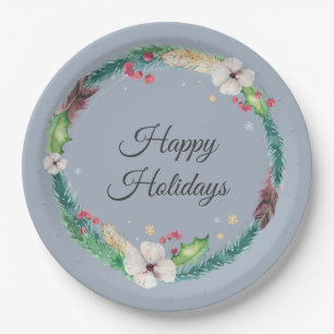 Pretty Boho Holiday Wreath   Paper Plate