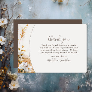 Pretty Boho Mountain Wildflower Wedding Thank You Card