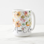 Pretty Boho Orange Pink Watercolor Wildflowers mum Coffee Mug<br><div class="desc">Romantic pretty boho wildflowers -Best Mum Ever. Perfect for spring, summer, or fall events. Beautiful wildflower watercolor artwork for country, boho, garden, and floral theme occasions. To get started changing names and event details, click on "Personalise this template" and edit the wording in the template boxes. To access the more...</div>
