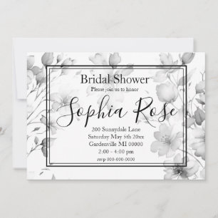 Pretty Boho Watercolor Wildflowers Bridal SHower Invitation