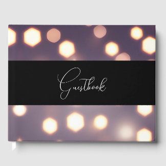 Pretty Bokeh Background Wedding Guest Book