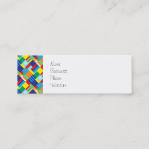 Pretty Bold Colourful Diagonal Quilt Pattern Mini Business Card