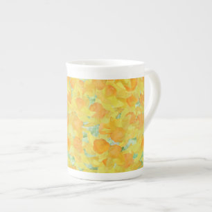 Pretty Bone China Mug, Golden Yellow Daffodils Mug