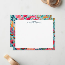 Pretty Botanical Girly Floral Frame  Card
