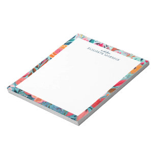 Pretty Botanical Girly Floral Frame  Notepad