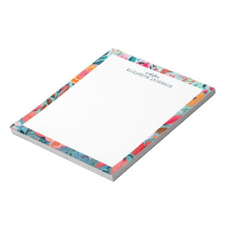 Pretty Botanical Girly Floral Frame  Notepad