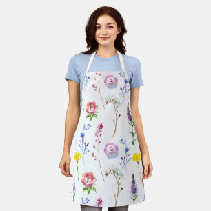 Pretty Botanical Pattern Wildflower Apron