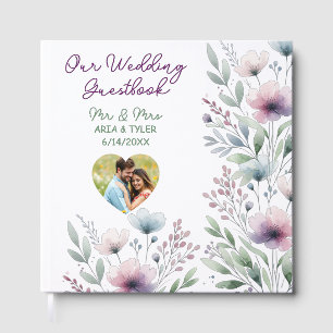 Pretty Botanical Personalised Wedding Guest Book