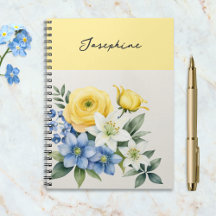 Pretty Botanical Watercolor Floral Personalised