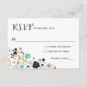 Pretty Bouquet Floral   R S V P Reply Card Blush