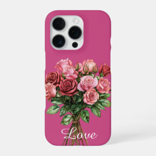 Pretty Bouquet of Pink Roses iPhone 16 Pro Case