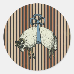 Pretty Bow Sheep DESIGNER OPTIONS~ Circle Stickers