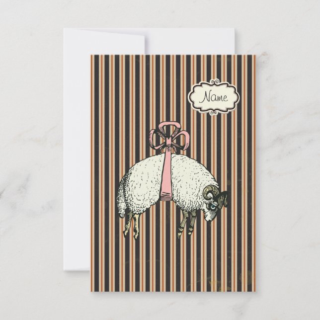 Pretty Bow Sheep™ (DESIGNER OPTIONS) - Invitation (Front)