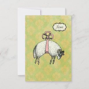 Pretty Bow Sheep DESIGNER OPTIONS  ~ Invitations