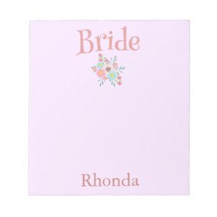 Pretty Bride Personalise Notepad